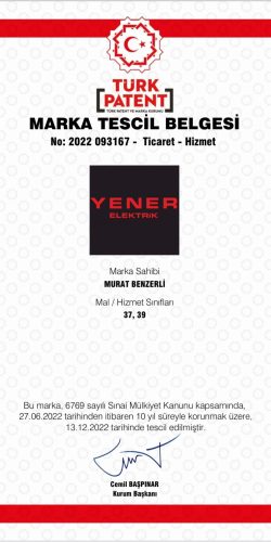 yener elektrik marka tescil